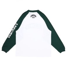 画像2: PORKCHOP GARAGE SUPPLY  COLLEGE RAGLAN L/S TEE (WHITE × GREEN) (2)