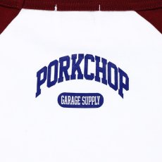 画像4: PORKCHOP GARAGE SUPPLY  COLLEGE RAGLAN L/S TEE (WHITE × BURGUNDY) (4)