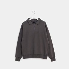 画像1: APPLEBUM  Solid Color Half Zip Sweat (Charcoal) (1)