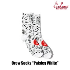 画像2: COOKMAN  ソックス Crew Socks Paisley (White) (2)