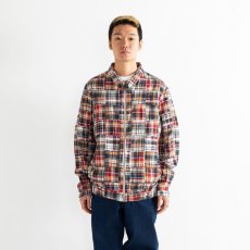 画像2: APPLEBUM  Madras Patchwork Zip Up Shirt Jacket (Red) (2)