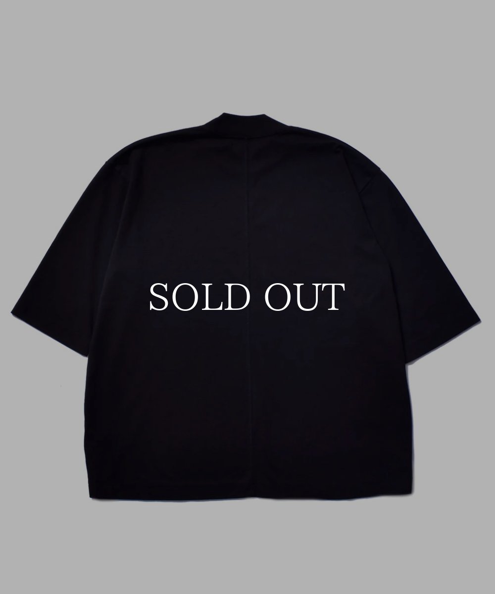 画像2: MINEDENIM  Smooth Mockneck Half Sleeve T-SH (BLK) (2)