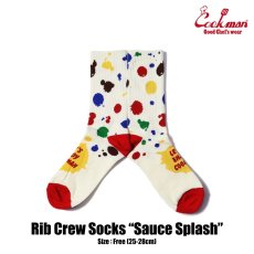 画像1: COOKMAN  ソックス Rib Crew Socks Sauce Splash (White) (1)