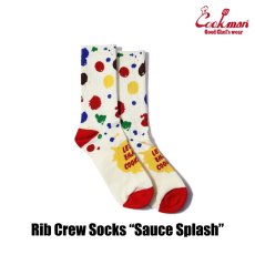 画像2: COOKMAN  ソックス Rib Crew Socks Sauce Splash (White) (2)