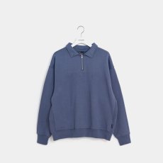 画像1: APPLEBUM  Solid Color Half Zip Sweat (Blue Gray) (1)