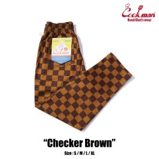 画像1: COOKMAN  Chef Pants Checker (Brown) (1)