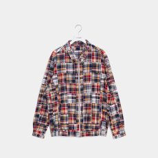 画像1: APPLEBUM  Madras Patchwork Zip Up Shirt Jacket (Red) (1)