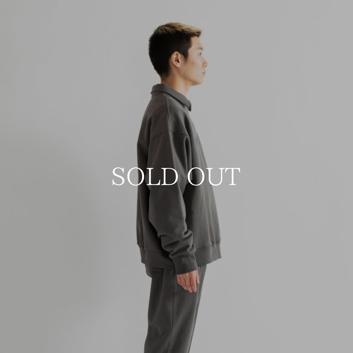 画像3: APPLEBUM  Solid Color Half Zip Sweat (Charcoal) (3)