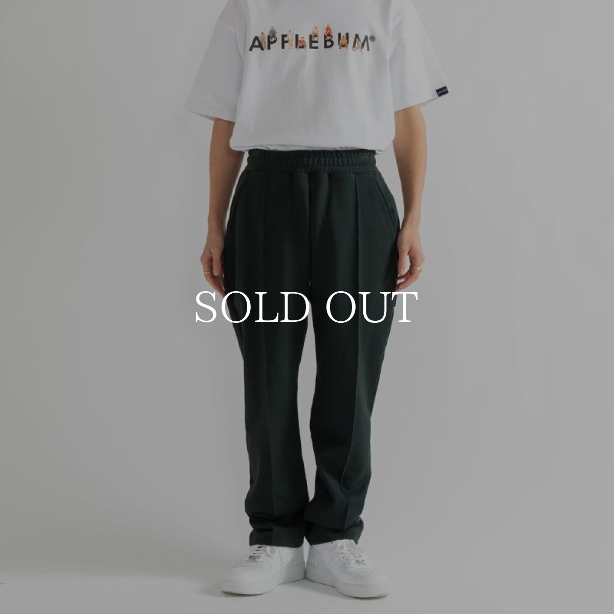 画像2: APPLEBUM  Center Pleats Sweat Pants (Dark Green) (2)