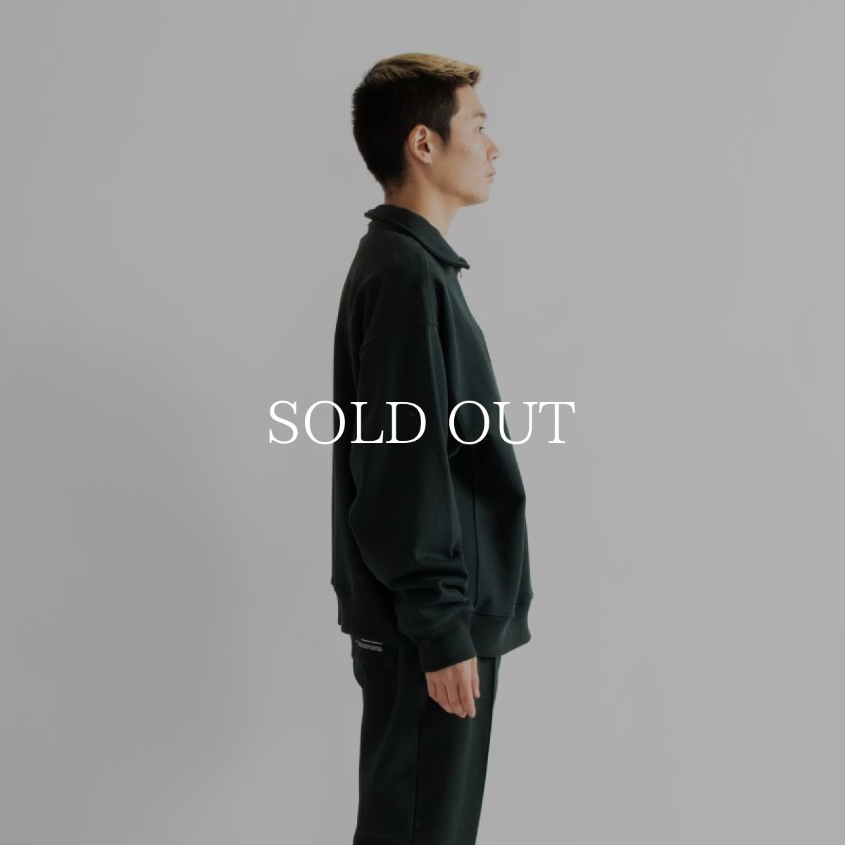 画像3: APPLEBUM  Solid Color Half Zip Sweat (Dark Green) (3)