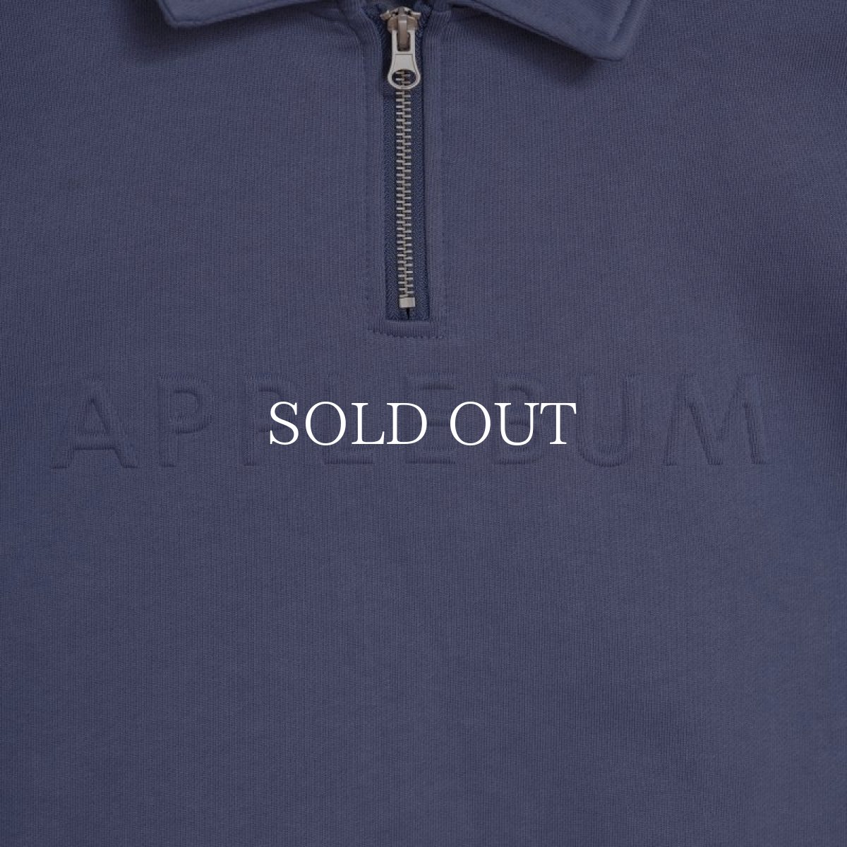 画像10: APPLEBUM  Solid Color Half Zip Sweat (Blue Gray) (10)