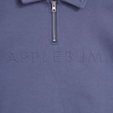 画像10: APPLEBUM  Solid Color Half Zip Sweat (Blue Gray) (10)