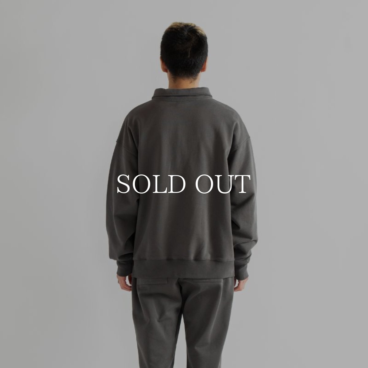 画像4: APPLEBUM  Solid Color Half Zip Sweat (Charcoal) (4)