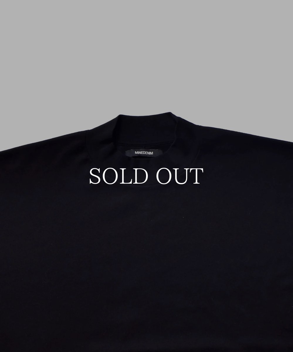 画像3: MINEDENIM  Smooth Mockneck Half Sleeve T-SH (BLK) (3)