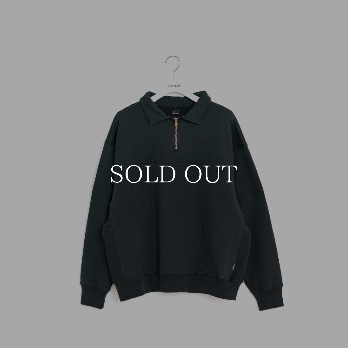 画像1: APPLEBUM  Solid Color Half Zip Sweat (Dark Green) (1)