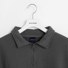 画像9: APPLEBUM  Solid Color Half Zip Sweat (Charcoal) (9)