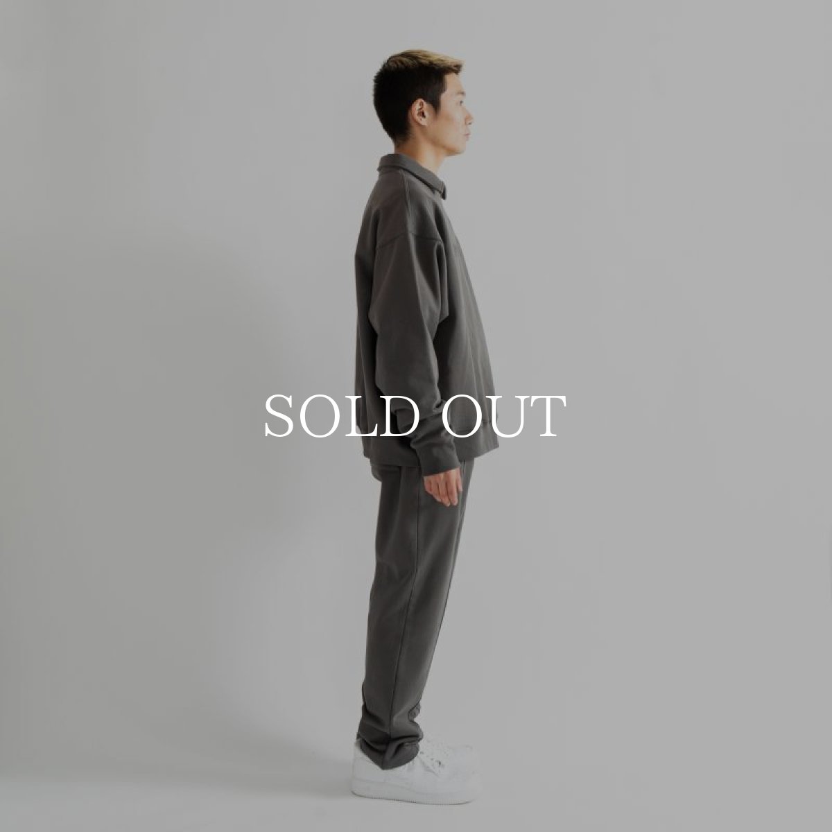 画像6: APPLEBUM  Solid Color Half Zip Sweat (Charcoal) (6)