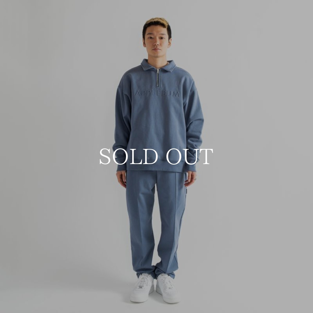 画像5: APPLEBUM  Center Pleats Sweat Pants (Blue Gray) (5)