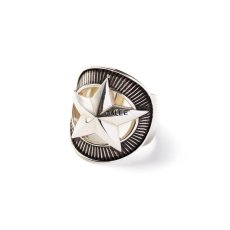 画像1: CALEE  Silver star concho ring (Silver) (1)