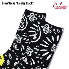 画像3: COOKMAN  ソックス Crew Socks Paisley (Black) (3)