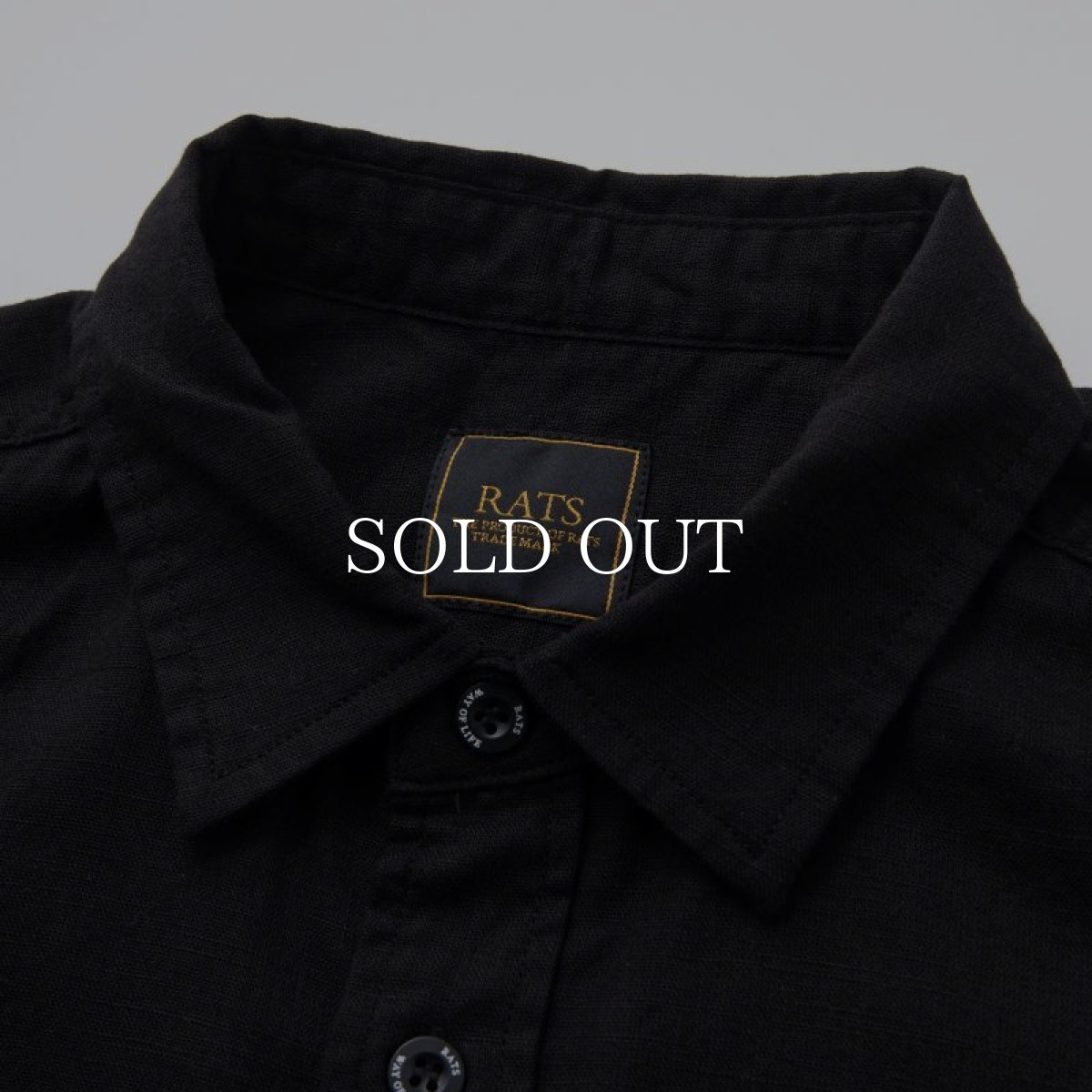 画像3: RATS  PIECE DYED SHIRT (BLACK) (3)