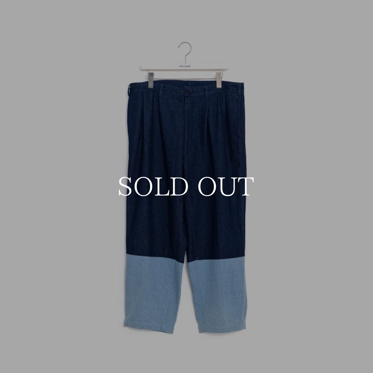 画像1: APPLEBUM  Denim Bicolor Pants (Navy/Blue) (1)