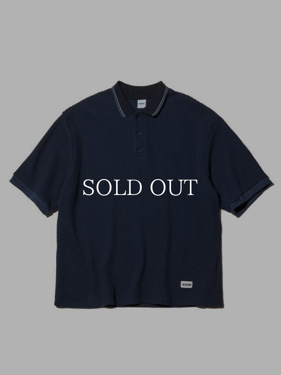 画像1: RADIALL  BIG WAFFLE - POLO SWEATSHIRT S/S (Navy) (1)