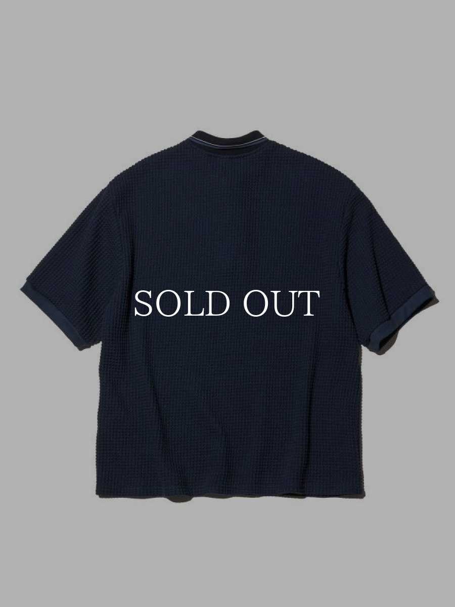 画像2: RADIALL  BIG WAFFLE - POLO SWEATSHIRT S/S (Navy) (2)