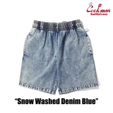 画像2: COOKMAN  Chef Pants Short Snow Washed Denim (Blue) (2)