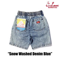 画像3: COOKMAN  Chef Pants Short Snow Washed Denim (Blue) (3)