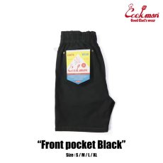 画像1: COOKMAN  Chef Pants Short Front pocket (Black) (1)