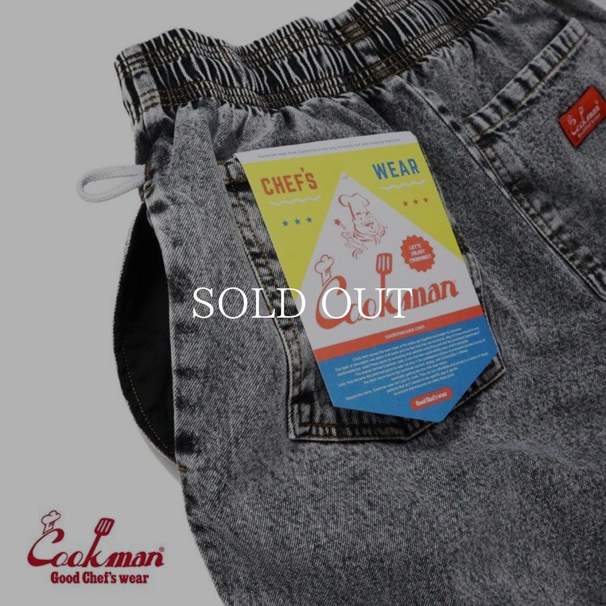 画像7: COOKMAN  Chef Pants Short Snow Washed Denim (Black) (7)