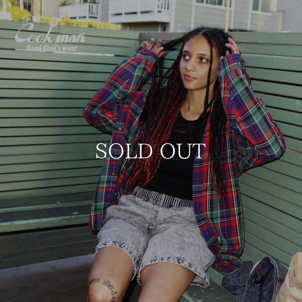 画像8: COOKMAN  Chef Pants Short Snow Washed Denim (Black) (8)