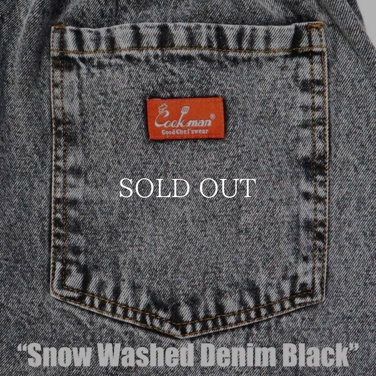 画像6: COOKMAN  Chef Pants Short Snow Washed Denim (Black) (6)