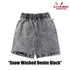 画像2: COOKMAN  Chef Pants Short Snow Washed Denim (Black) (2)