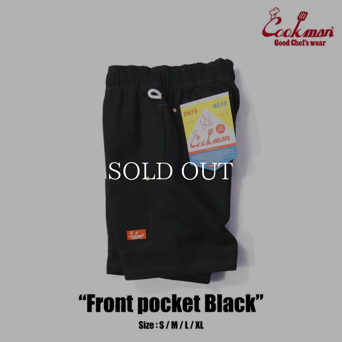 画像9: COOKMAN  Chef Pants Short Front pocket (Black) (9)