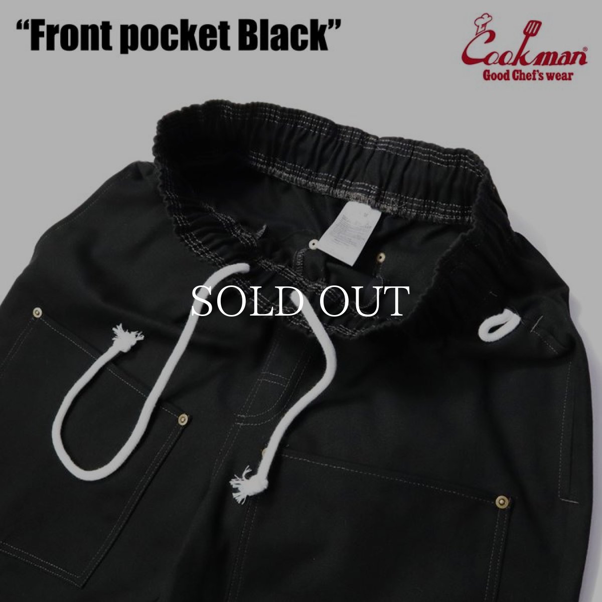 画像4: COOKMAN  Chef Pants Short Front pocket (Black) (4)