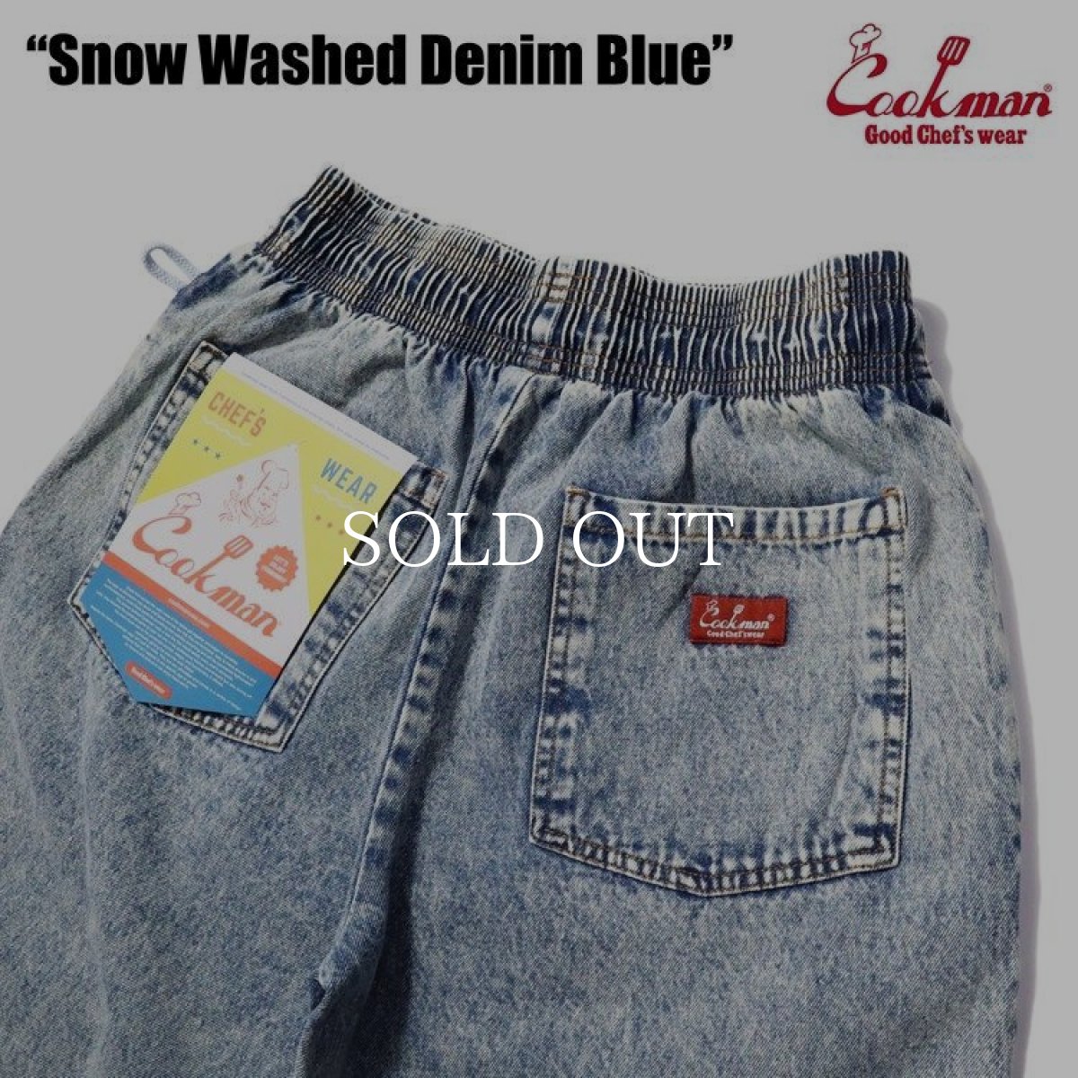 画像5: COOKMAN  Chef Pants Short Snow Washed Denim (Blue) (5)