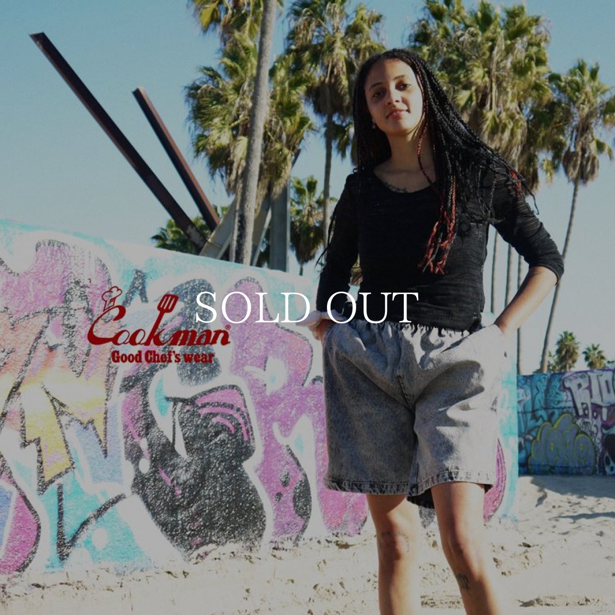 画像9: COOKMAN  Chef Pants Short Snow Washed Denim (Black) (9)