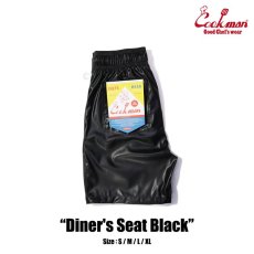 画像1: COOKMAN  Chef Pants Short Diner’s Seat (Black) (1)