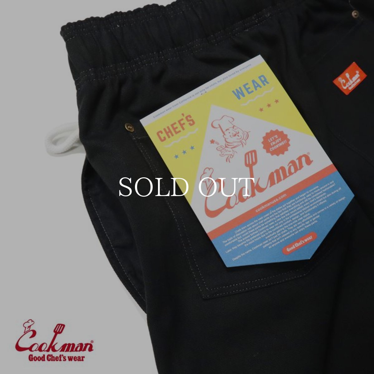 画像8: COOKMAN  Chef Pants Short Front pocket (Black) (8)