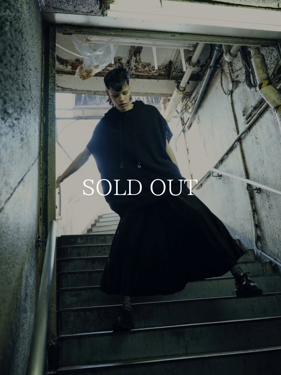 画像7: MINEDENIM  Snarl yarn Nosleeve Hoodie (BLK) (7)