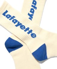 画像2: LFYT  Lafayette LOGO CREW SOCKS (NATURAL×ROYAL) (2)