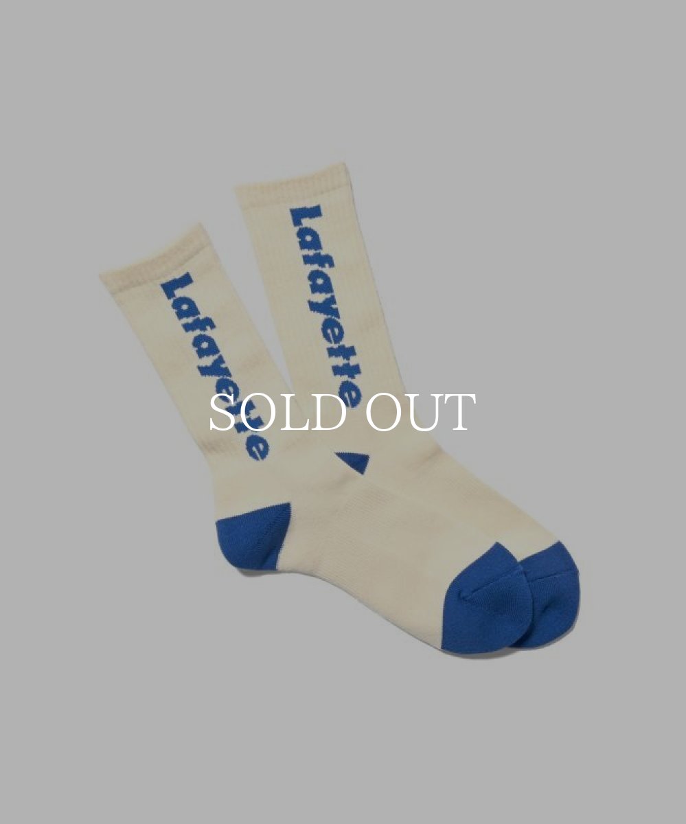 画像1: LFYT  Lafayette LOGO CREW SOCKS (NATURAL×ROYAL) (1)