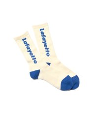 画像1: LFYT  Lafayette LOGO CREW SOCKS (NATURAL×ROYAL) (1)