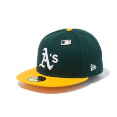 画像1: NEW ERA  59FIFTY MLB Pins オークランド・アスレチックス (ダークグリーン) (1)