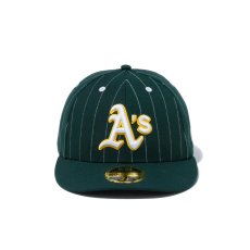 画像2: NEW ERA  LP 59FIFTY MLB Pinstripe オークランド・アスレチックス (ダークグリーン) (2)