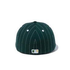 画像4: NEW ERA  LP 59FIFTY MLB Pinstripe オークランド・アスレチックス (ダークグリーン) (4)