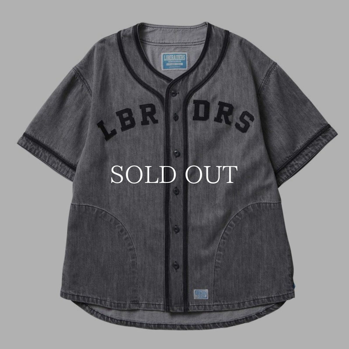 画像1: Liberaiders  DENIM BASEBALL SHIRT (BLACK) (1)