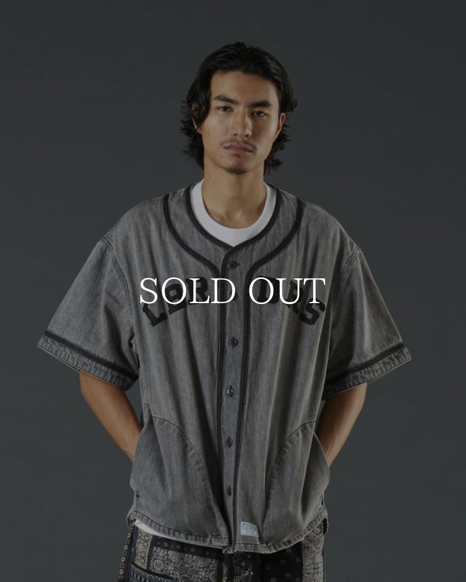 画像8: Liberaiders  DENIM BASEBALL SHIRT (BLACK) (8)